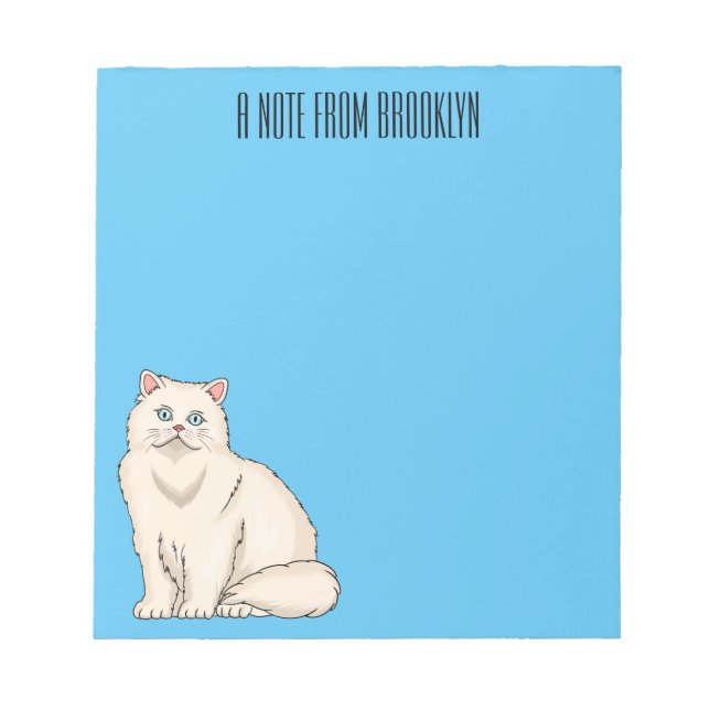 Persian cat cartoon illustration  notepad (Front)