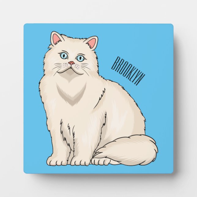 Persian cat cartoon illustration plaque (Front)