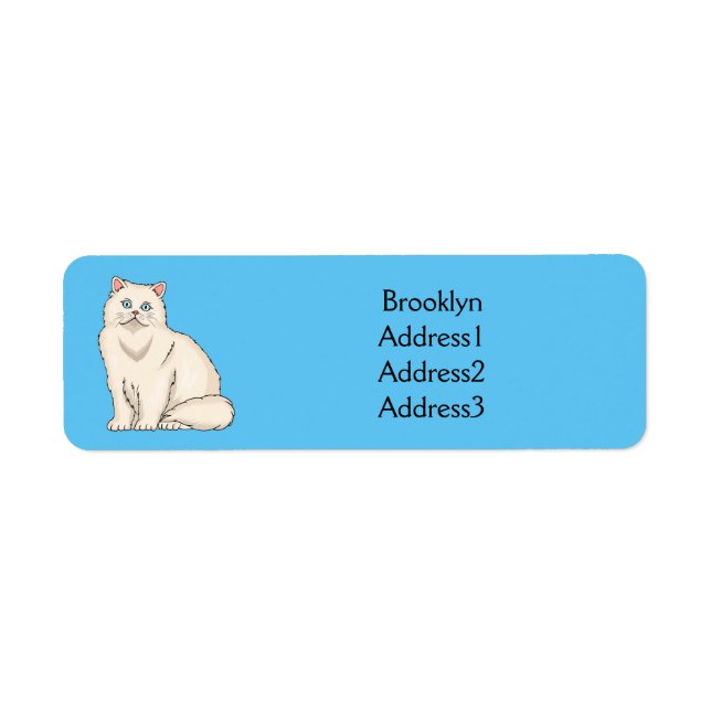 Persian cat cartoon illustration  return address label (Front)