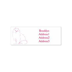 Persian cat cartoon illustration self-inking stamp