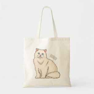 Persian cat cartoon illustration tote bag