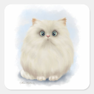Persian Cat Cartoon Square Sticker
