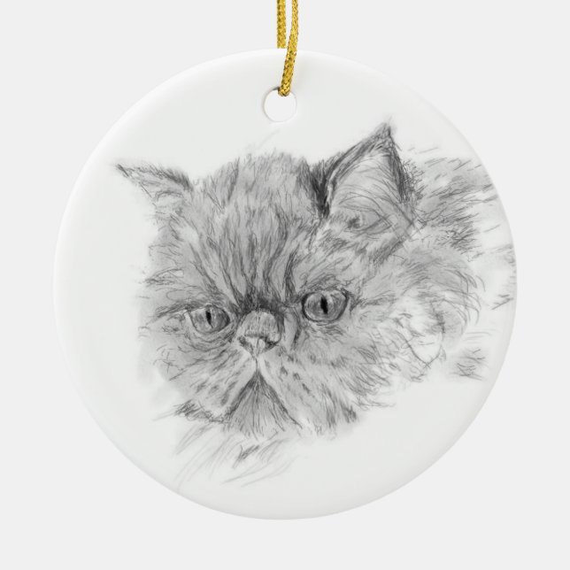 persian cat ceramic ornament (Front)