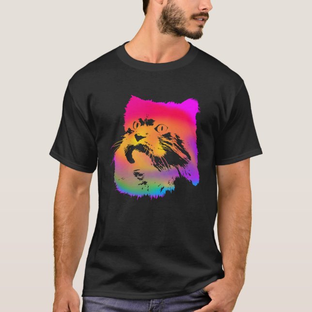 Persian Cat Cute Rainbow Cats Graphic Kitten T-Shirt (Front)