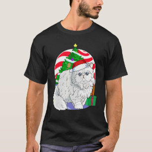 Persian Cat Cute Santa Christmas Tree Decor T-Shirt
