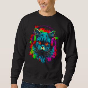 Persian Cat DJ Music Sweatshirt