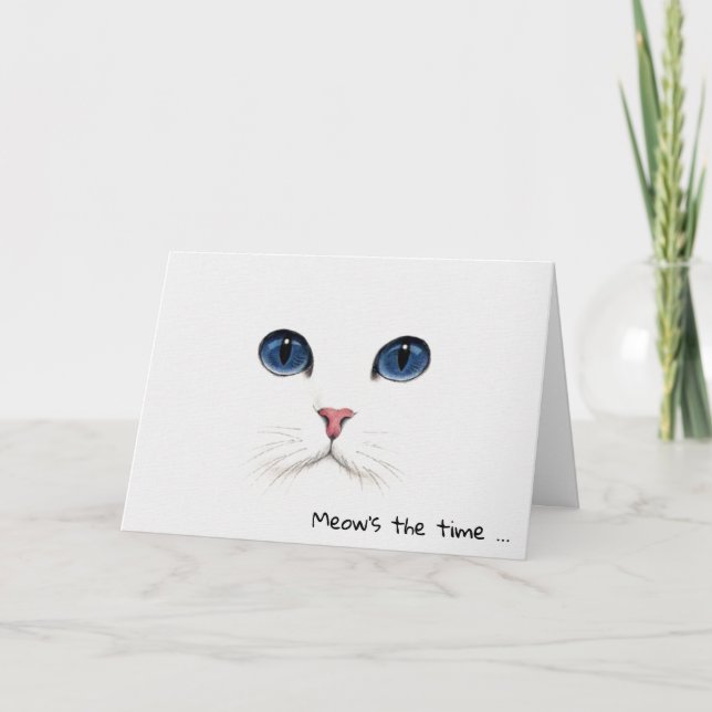 Persian Cat Face Birthday Card (Front)