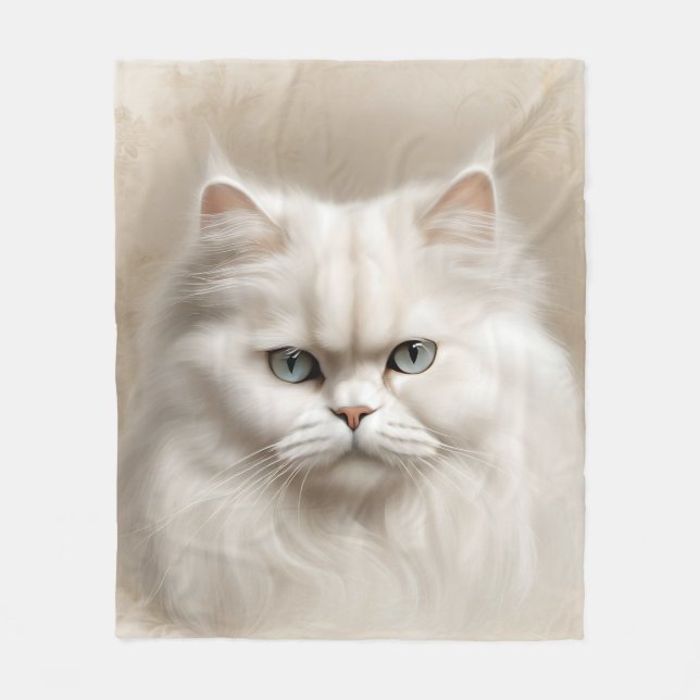 Persian Cat Feline Elegant Fleece Blanket (Front)