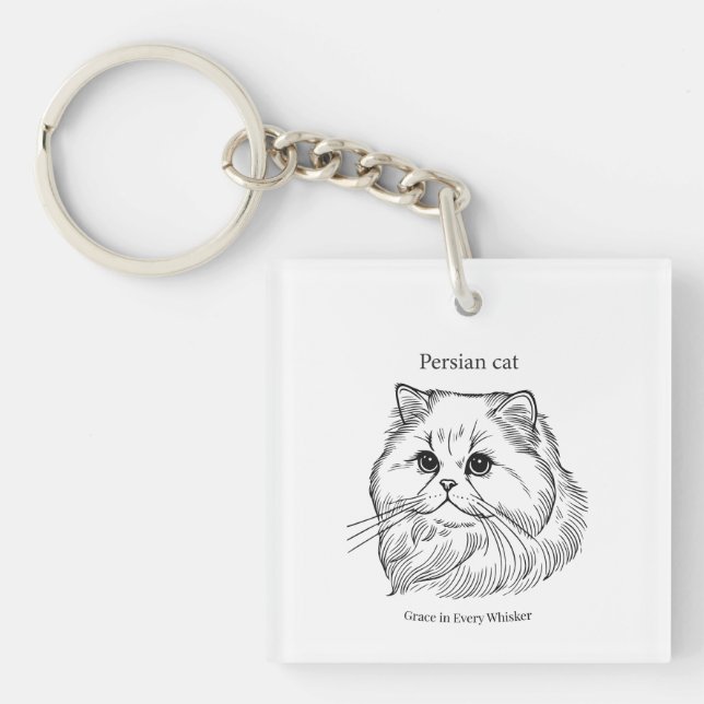 Persian Cat – Grace in Every Whisker Keychain (Front)