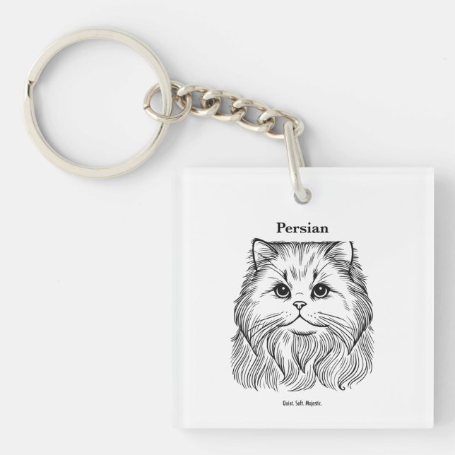 Persian Cat – Grace in Every Whisker Keychain (Front)