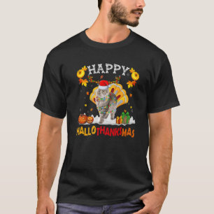 Persian Cat Halloween Thanksgiving Christmas Hallo T-Shirt