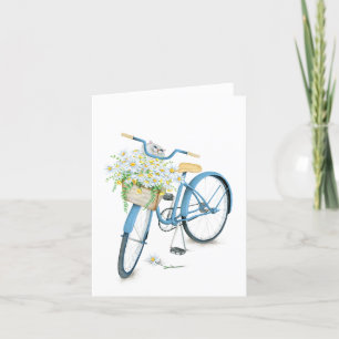 Persian cat in daisy basket card