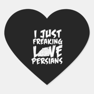 Persian Cat Love Heart Sticker