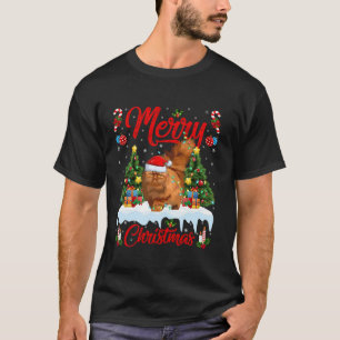 Persian Cat Merry Christmas Tree Lights Persian Ca T-Shirt