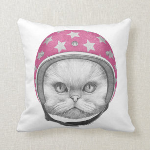 Persian Cat Motorcycle Rider Cushion