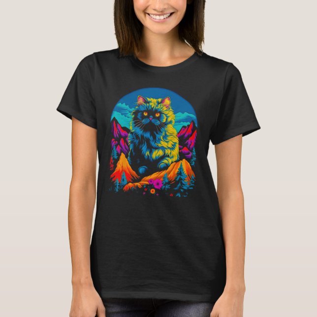 Persian Cat Mountain T-Shirt (Front)