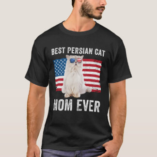 Persian Cat Mum American Flag Cat  Owner Kitty Kit T-Shirt