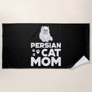 Persian Cat Mum Shirt I Female Cat Owner Persian K Beach Towel