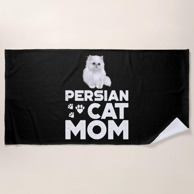 Persian Cat Mum Shirt I Female Cat Owner Persian K Beach Towel (Front)