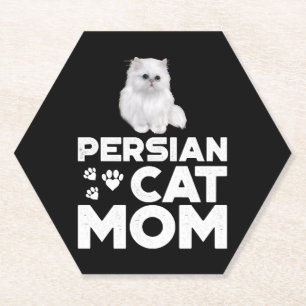 Persian Cat Mum Shirt I Female Cat Owner Persian K Paper Coaster