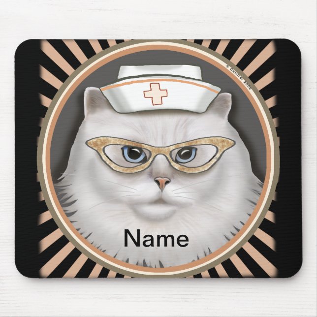 Persian cat nurse  mouse pad (Front)