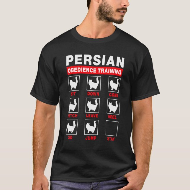 Persian Cat Obedience Training Kitten T-Shirt (Front)