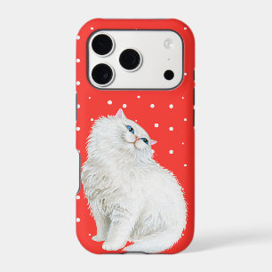 Persian cat on red