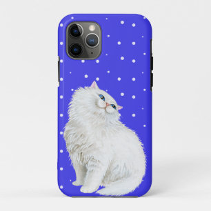 Persian cat on white dots iPhone 11 pro case