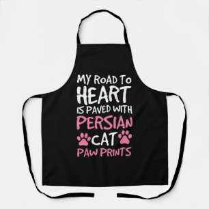 Persian Cat Paw Paws Prints Heart Apron