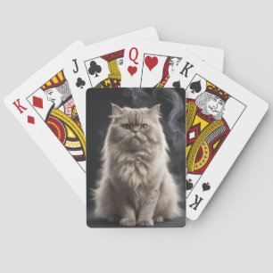 Persian Cat Pet Animal Elegant Dramatic Portrait Playing Cards