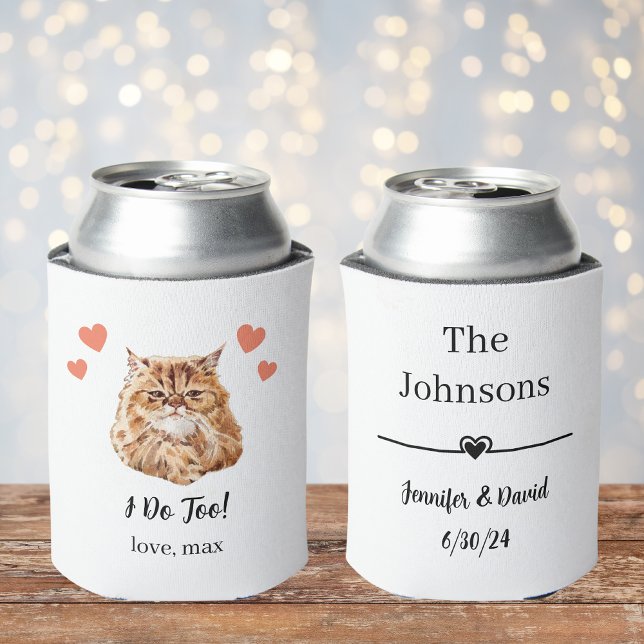 Persian Cat Pet Wedding Can Cooler Favour (Creator Uploaded)
