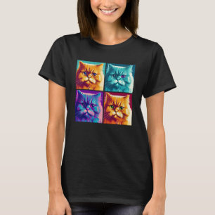Persian Cat Pop Illustration Colourful Animal Men T-Shirt
