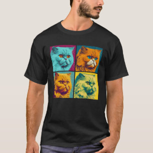 Persian Cat Pop Illustration Colourful Animal Men T-Shirt