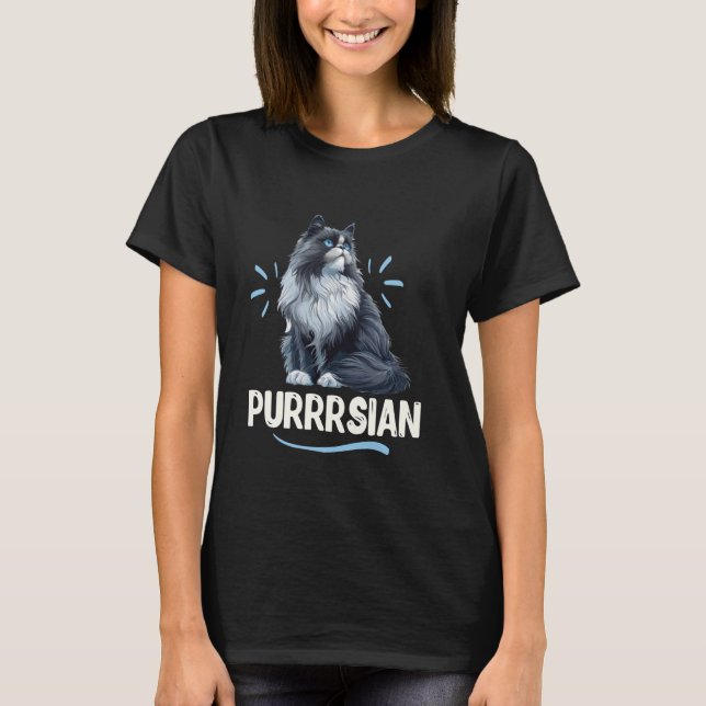 Persian Cat PURRSIAN Funny Persian Cats Owner T-Shirt (Front)