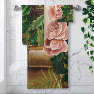 Persian Cat Roses Dryad Bath Towel Set