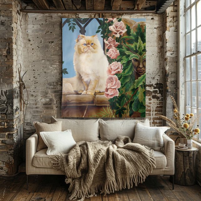 Persian Cat Roses Dryad Tapestry (Creator Uploaded)