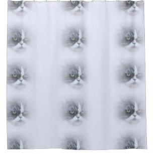 persian cat shower curtain