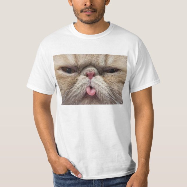 Persian Cat Sticking Tongue Out T-Shirt (Front)