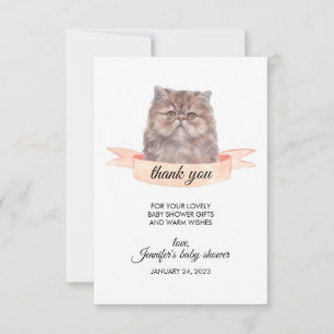 Persian Cat Thank You Invitation