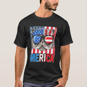 Persian Cat USA Flag Merica American 4th of July T-Shirt