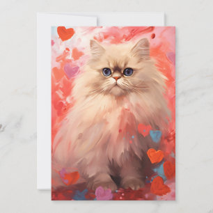 Persian Cat Valentine's day  Holiday Card