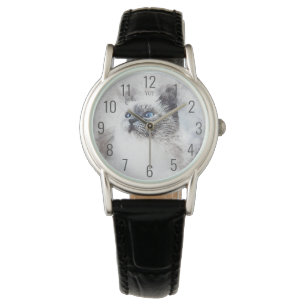Persian Cat Watercolor Design Women's Watch