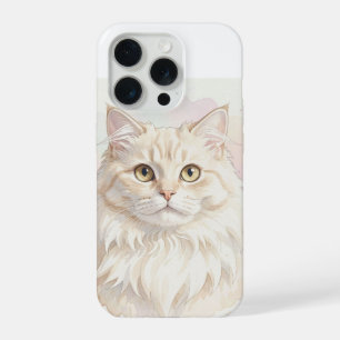 Persian Cat Watercolour Portrait iPhone 15 Pro Case