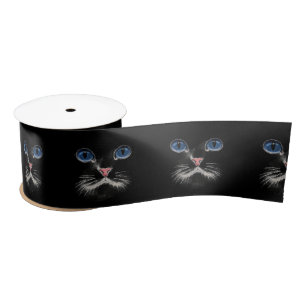Persian Cat with Blue Eyes Satin Ribbon