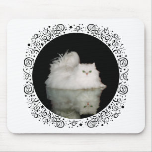 Persian Cat with Jade Green Eyes Mouse Pad