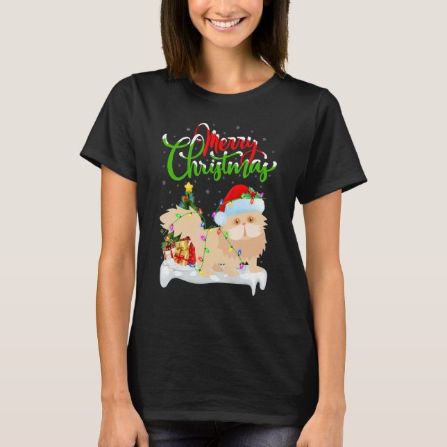 Persian Cat   Xmas Decorations Persian Cat Christm T-Shirt (Front)