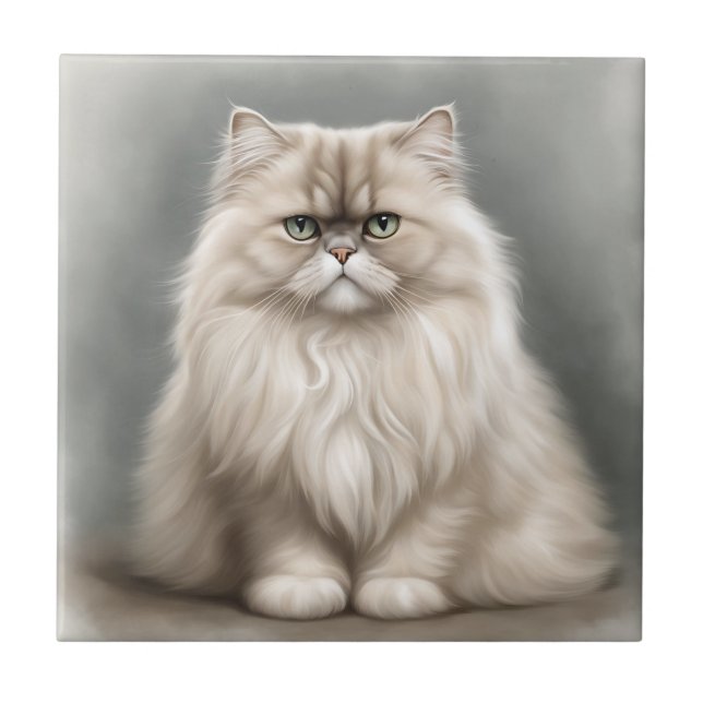 Persian Cat's Beauty Portrait Ceramic Tile (Front)