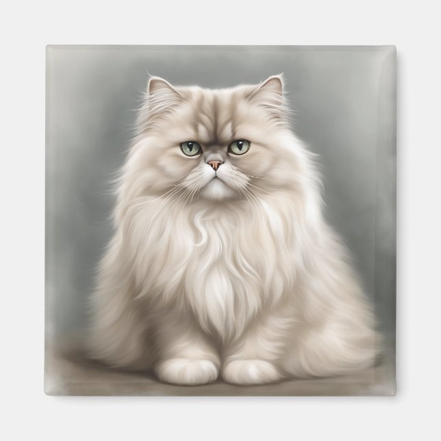 Persian Cat's Beauty Portrait Magnet (Front)
