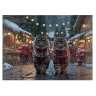 Persian Cats Christmas Snow Holiday Cutting Board