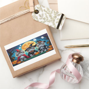 Persian Cats Pumpkin Halloween Funny Rectangular Sticker